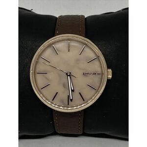 Fossil Hutton BQ3492 Women's Brown Leather Analog Pink Dial Quartz Watch WO259